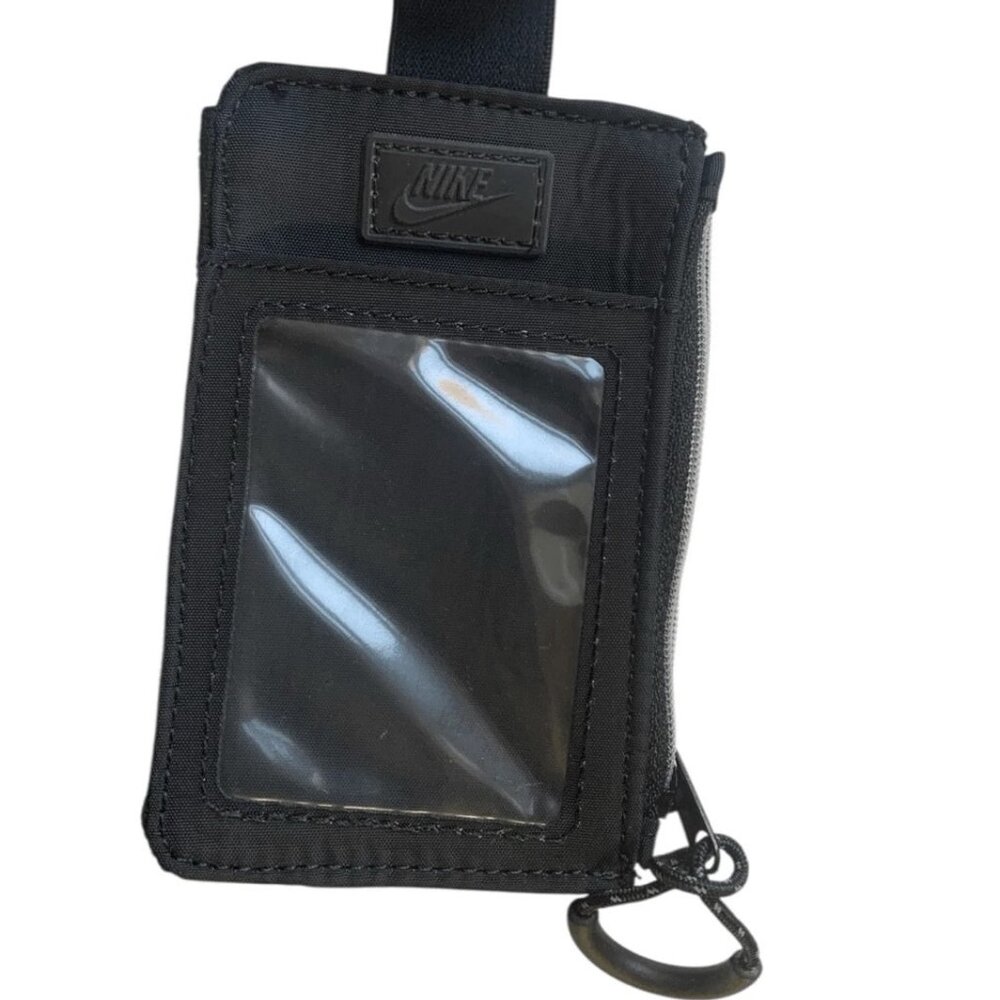 BNWT NIKE TECH STATEMENT ZIP WALLET LANYARD BLACK CARD HOLDER - Picture 13 of 14